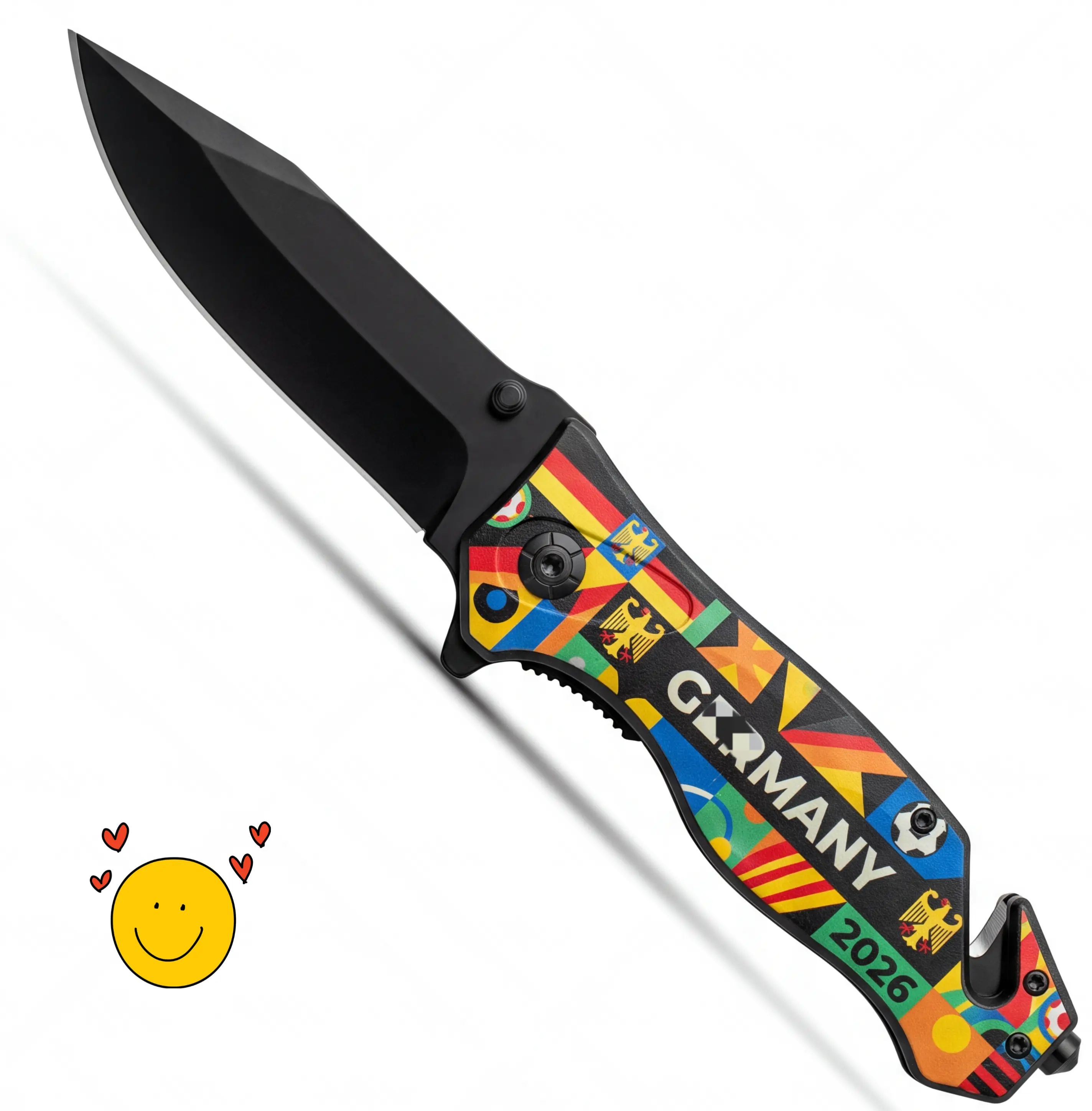 Ultra Sharp Blade New Soccer Style Folding Knife,Ultra Sharp Stainless Steel Blade with Durable Handle, New Trendy Fruit Cutter, Outdoor EDC Knife