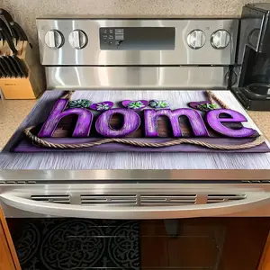Soft Electric Stove Cover Cook Top Panel Protector Pad,Vintage Letter Design, Scratch-Resistant, Easy to Clean, Multi-Purpose Kitchen Protector, Summer Gift