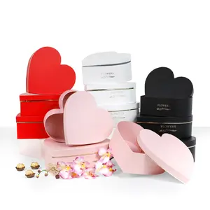 Set of 3, Heart Shaped Flower/Gift Boxes with Plastic Liner | W964