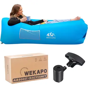 WEKAPO Inflatable Lounger with Pump.Effortless Setup, Ultra-Comfy & Lightweight -Perfect Blow up Couch for Camping, Beach,Hiking & Festivals
