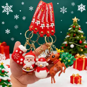 1pc Cartoon Christmas Keychain with Santa Claus, Snowman, Christmas Tree, Elk, Christmas Stocking - Christmas Decoration Backpack Pendant, Car Keychain Decoration, Durable Metal Men keychain, Best Gifts For Christmas