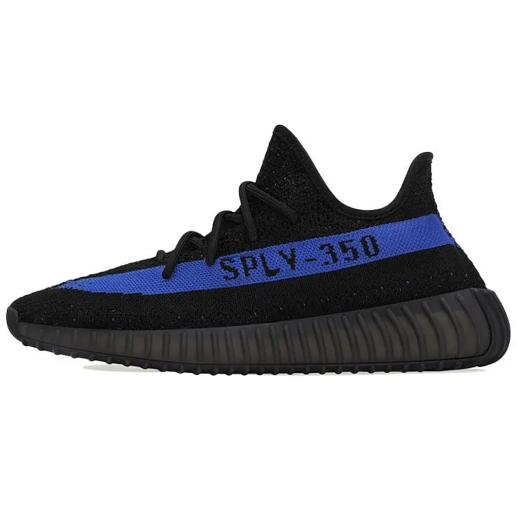 Men's Adidas Yeezy Boost 350 V2 'Dazzling Blue' GY7164 Casual Trainers, Round-Toe, All-Seasons, Lace-Up, No-Heel Design