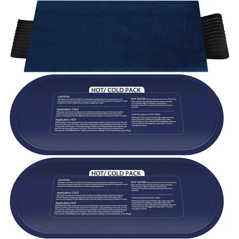 Reusable Hot and Cold Ice Packs Ice Compress for Injuries, 3-Piece Set, Relief for Joint Pain, Muscle Soreness, Body Inflammation, Gel Wraps