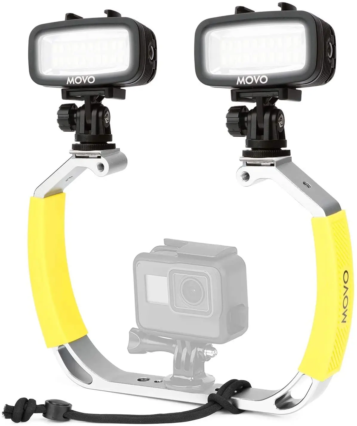 Movo - DiveRig1 XL Diving Rig Bundle with Waterproof LED Lights - Compatible with GoPro HERO, HERO5 - HERO10 and DJI Osmo Action Cam