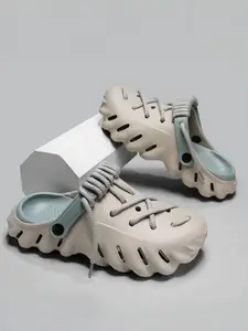 Unisex Sporty Minimalist Slip on Sandals, Casual Comfortable Breathable Beach Water Sandals, Soft Non-slip Sports Sandals for Indoor & Outdoor Wear