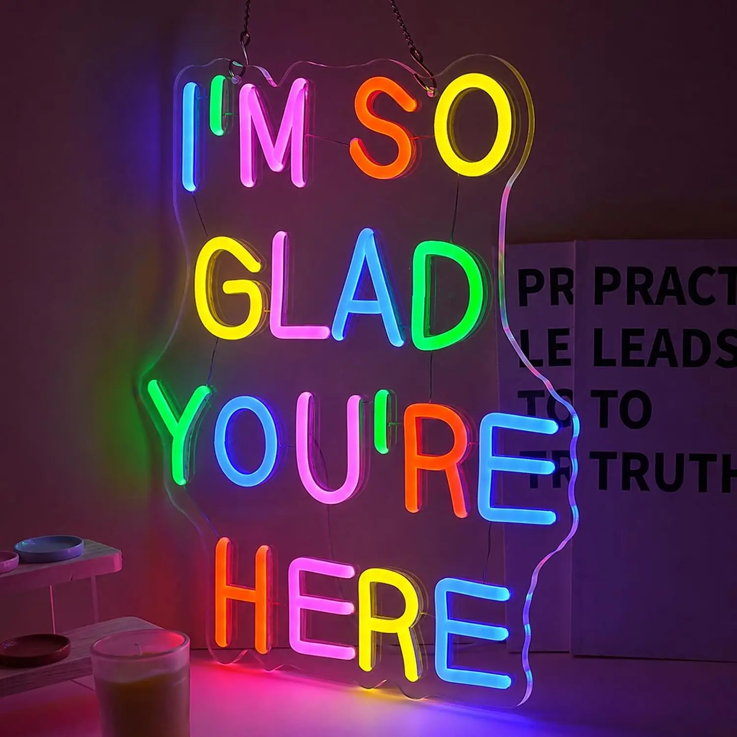Multicolored Positive Affirmation Neon Sign, USB-Powered LED Lights with Vibrant Glow, Indoor Wall Decor for Home, Unique Aesthetic Living Room Room Decor, Living Room Decor summerwins