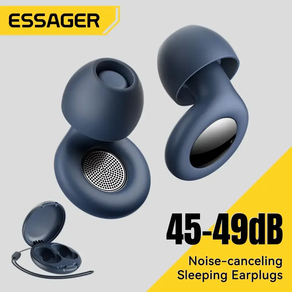 Essager Reusable Silicone Ear Plugs with Case Noise Reduction for Sleep Travel Work