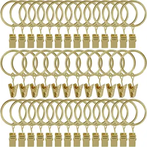 40 Pack Curtain Rings with Clips, Drapery Clips with Rings, Drapes Rings 1.26 in Interior Diameter, Fits up to 1 in Curtain Rod, Gold Color tiktokshopspringglowup