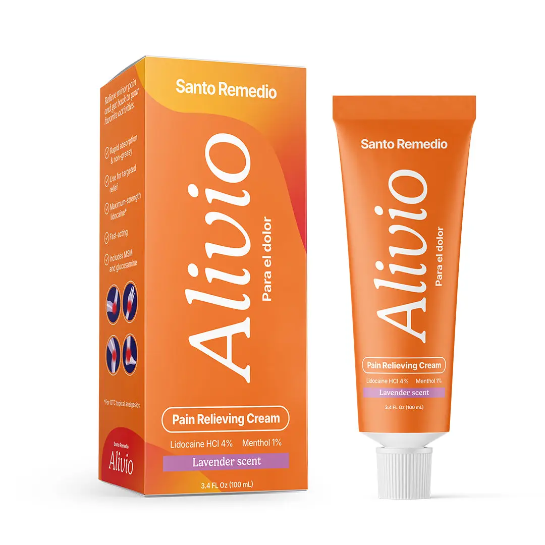 Santo Remedio Alivio para el Dolor, Pain Relieving Cream, Rapid Absorption and Non-Greasy, Use for Targeted Relief, Maximum-Strength Lidocaine, Fast-A