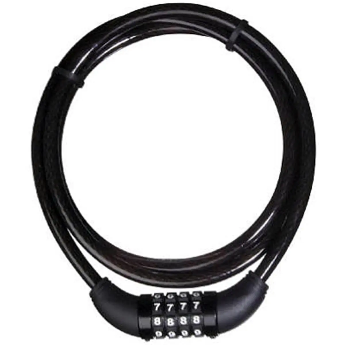 212 MAIN Master Lock 8119DPF Self-Coiling Woven Steel Weatherproof Cable - 5 ft, 3/8 in Diameter, Vinyl Coated, Resettable Combination Barrel Lock for Motorcycle, Bikes Security Accessory