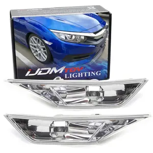 iJDMTOY JDM Clear Lens Front Side Marker Light Lens Housings For 2016-21 Honda Civic Sedan/Coupe/Hatchback