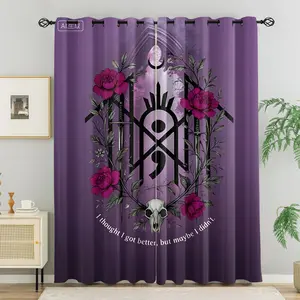 Sleep Token Themed Curtains,2 Blackout Curtains Set,Blackout Window Cover,Suitable for Living Room,Balcony, and Bedroom Windows,Easy to Install,Suitable as a Home Decoration Gift for Teenagers and Adults