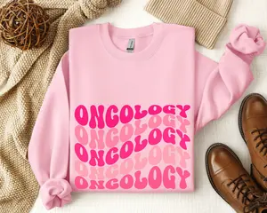 Groovy Pink Oncology T-Shirt, Sweatshirt & Hoodie - Oncology Nurse Crewneck, Oncologist Shirt, Groovy Oncology Shirt Gifts, Womenswear Cotton