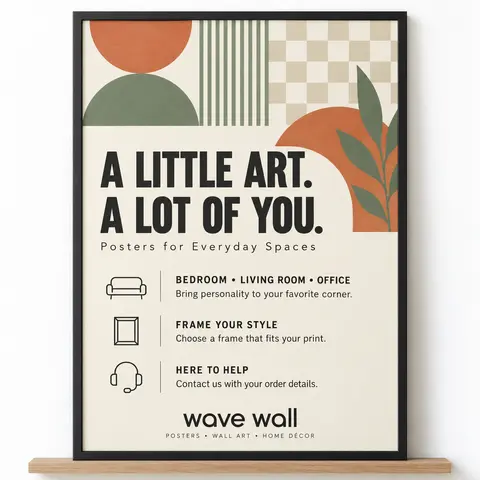 （wave wall）Care & Assistance for Your Wall Art Posters  Terracotta Typography Print, Aesthetic Home Décor for Bedroom Living Room Office