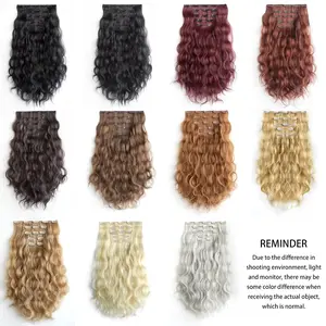 Hair Extensions，Hair Extension Clip in Straight 22"Long Synthetic Thick Clips，Hair Extensions Clip in Human Hair Natural