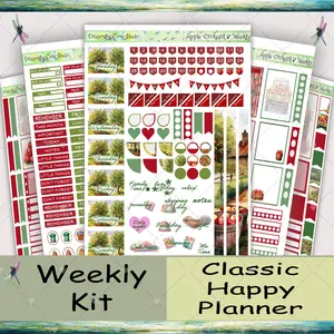 Classic Happy Planner | Weekly Sticker Kit | Charming Apple Orchard