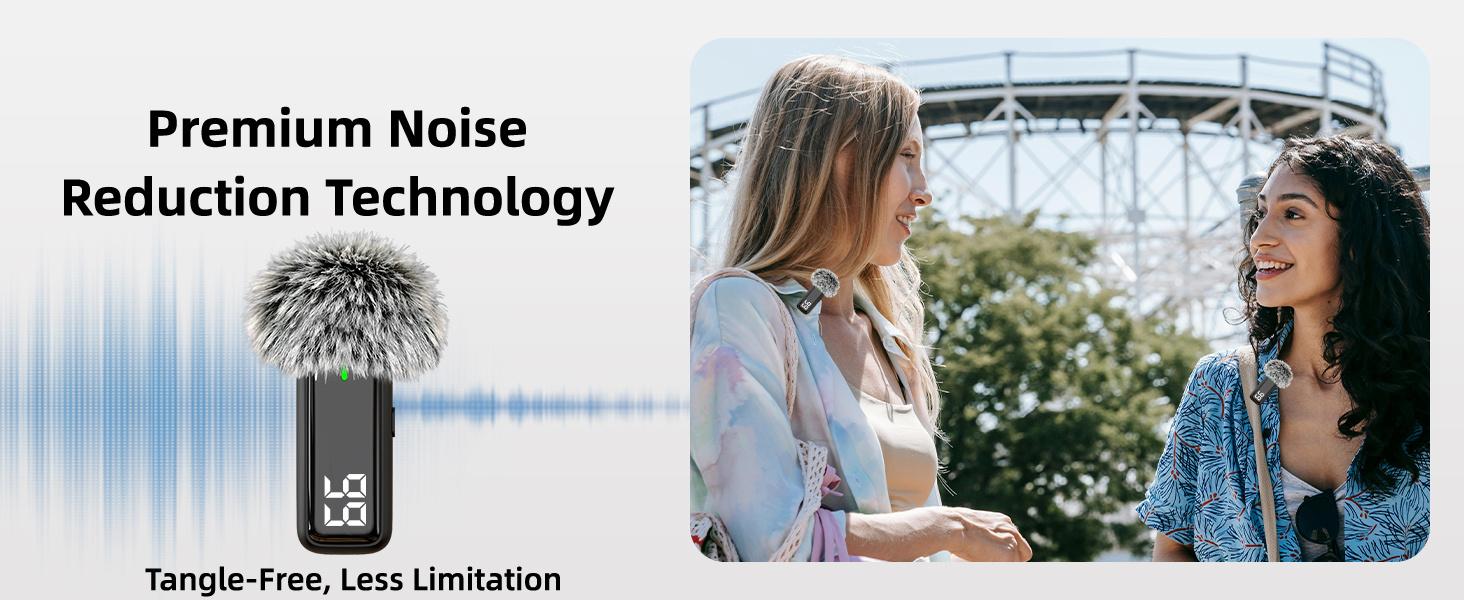 Wireless USB Microphone — Compatible with PC, Laptops, iPhone, and Android Devices — Wireless Lavalier Microphone with Noise Cancellation and 24-Hour Charging Case Wireless USB Microphone — Compatible with PC, Laptops, iPhone, and Android Devices — Wireless Lavalier Microphone with Noise Cancellation and 24-Hour Charging Case