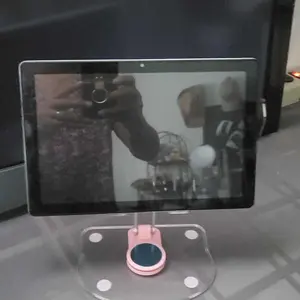 Acrylic Tablet Stand, Rotatable Tablet Holder, Desktop Rotating Tablet Support Rack for Home Office, Adjustable Tablet Stand