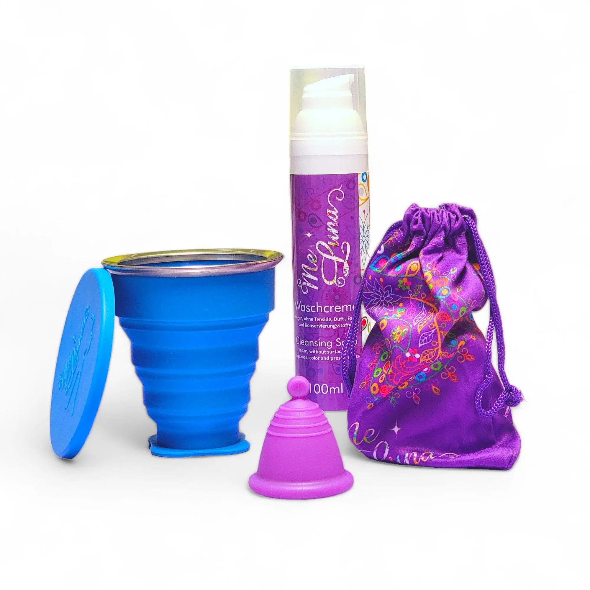 Low Cervix PURPLE MeLuna Period Cup Kit - Microwave Disinfection