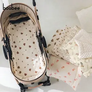 Baby Infant Stroller Seat Pad, Cute Cartoon Pattern, High-Quality 3D Plush, Soft and Skin-Friendly, Reversible, Perfect Gift for Christmas Halloween Thanksgiving