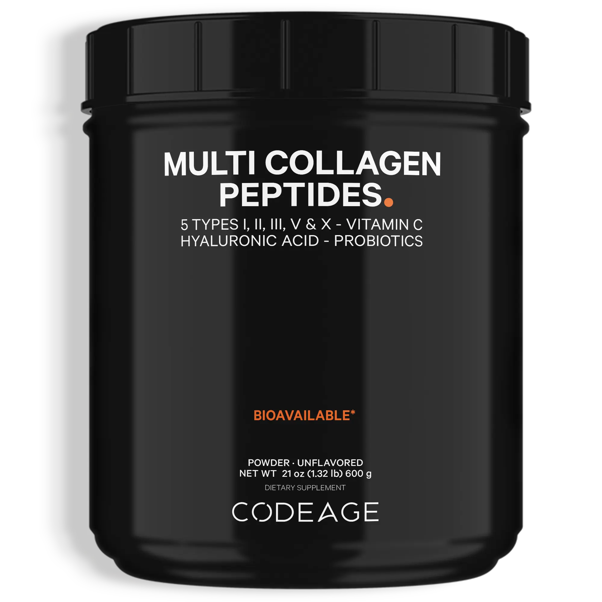 Multi Collagen Peptides Powder + Probiotics Black Edition Large