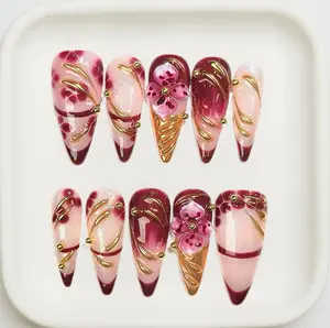 NailPop Co | Rose Gold | Handmade Press-On Nails | Reusable, Salon-Quality, Long-Lasting, Glossy Desig