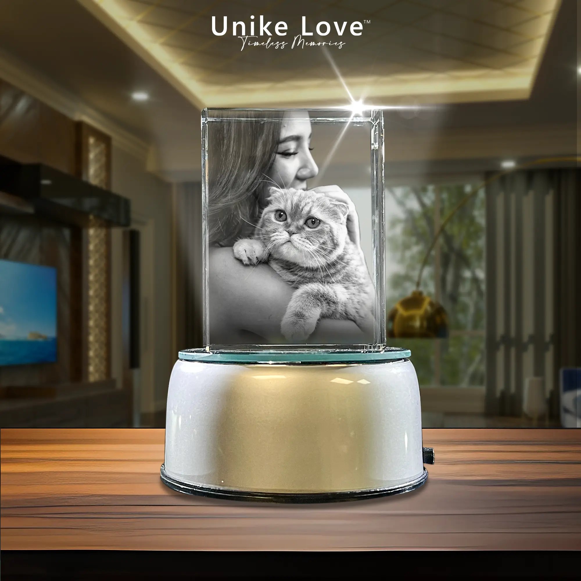 Personalized Vertical Non-Natural Crystal Paperweight, Luxury Gift Award, High-Quality Finish, Crystal Decorations, Crystal Non-Natural Crystal Decorations