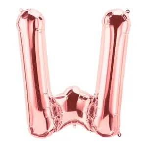 W-Shaped Rose Gold Letter 34" Mylar Balloon