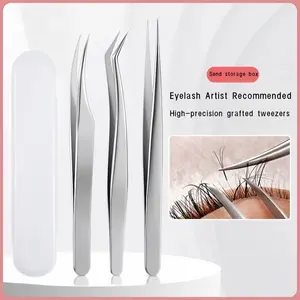 High-precision false eyelash tweezers, grafting, complete set of tools, golden feather clips, eyelash specialists, eyes and faces