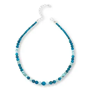 Mine Finds by Jay King Sterling Silver Apatite and Larimar Bead 18-1/4" Necklace
