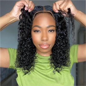 180% Density Glueless Wig Curly HD Transparent Lace Frontal Wig Deep Wave Brazilian Remy Human Hair 5x5 4x6 6x4 HD Transparent Lace Closure Wig For Women Natural Black Wig Bling Hair 30 Inch TikTokShopHolidayHaul