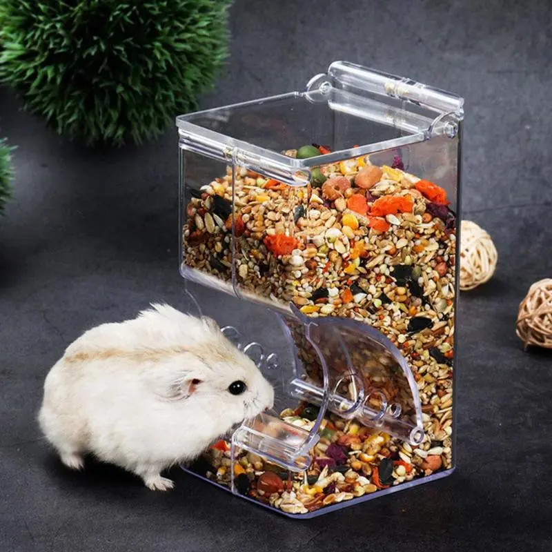Automatic Gravity Hamster Food Dispenser - Clear Acrylic Feeder