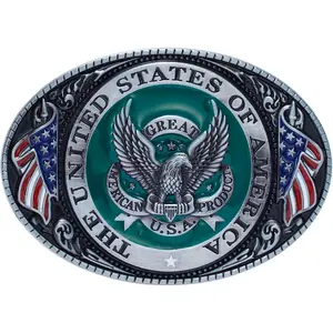 Belt Buckles for men women - Western Cowboy Belt Buckle American Flag and Eagle Belt Buckle