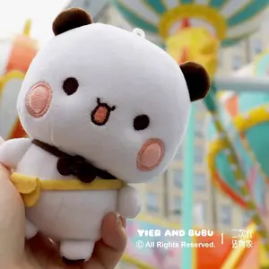 Original Cute Bubu Dudu keychain 10cm Super Soft Cartoon Bag Decorate Kawaii Panda Dolls Christmas Couple Gifts