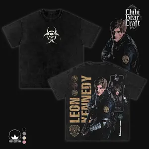 Resident Evil 2 Remake Leon Kennedy Vintage Washed Hoodie, Biohazard Skull Graphic Oversized Sweatshirt, Raccoon City Police Dept Merch, Premium Cotton Unisex Game Tee