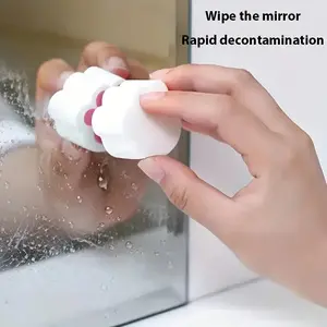 Streak-Free Mirror- Magic Sponge for Instant Stain Removal, Descaling, and Spotless Glass Surfaces - Restroom Cleaning Wonder