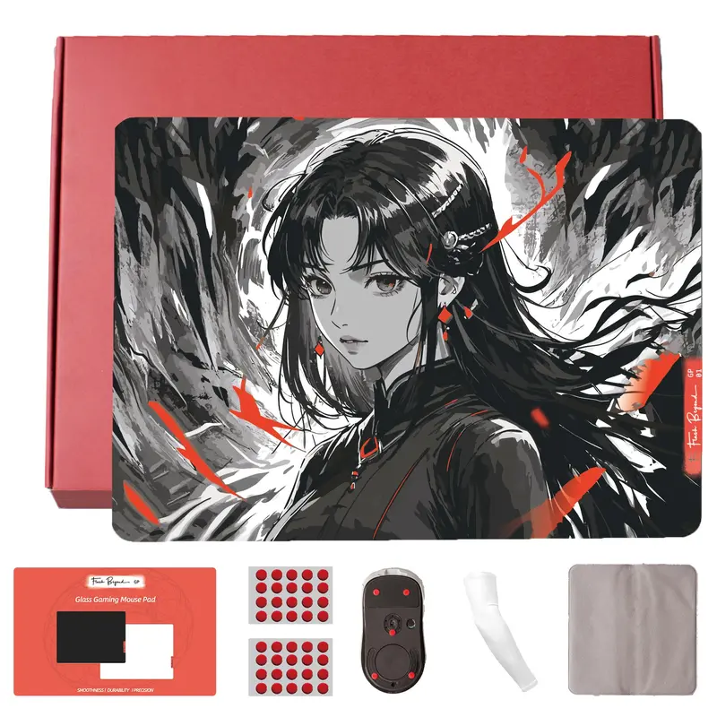 FlashBeyond Lyra Glass Mouse Pad – Ultra Smooth Tempered Glass Surface for Speed & Control, Galaxy-Inspired Design