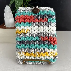 Hand-Crocheted Summer Time Kindle Sleeve in Multicolor