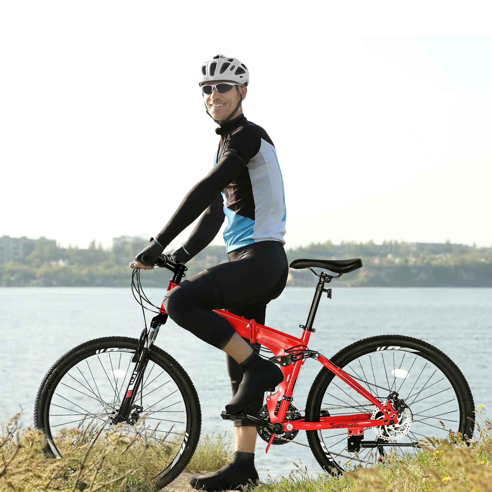 CampingSurvivals 26-inch Shimano TX30 high-carbon steel 100kg 21-speed red and black mountain bike