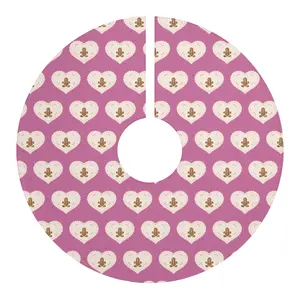 Christmas Tree Skirts, Coquette Pink Gingerbread Man Girly Design - Holiday Decor, Xmas Skirt, Festive Decoration, Winter Home Accent, Cute