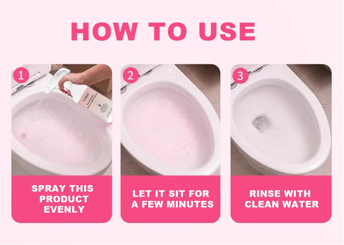 [mothersdaygift]  Bathroom Cleaning Foam Spray (10.58 oz) — Long-Lasting Rose Scent; Removes Hard Water Stains, Toilet Grime, and Soap Scum from Various Surfaces