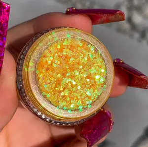 Citrus Glitter Gel - Slayfire Cosmetics Iridescent Orange Cosmetic Glitter