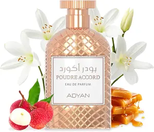 Adyan Poudre Accord EDP 100ml (3.4oz) - A Symphony of Neroli, Pink Pepper, and Litchi with a Heart of Orange Blossom and Jasmine - Luxury Arab Fragrance for Women