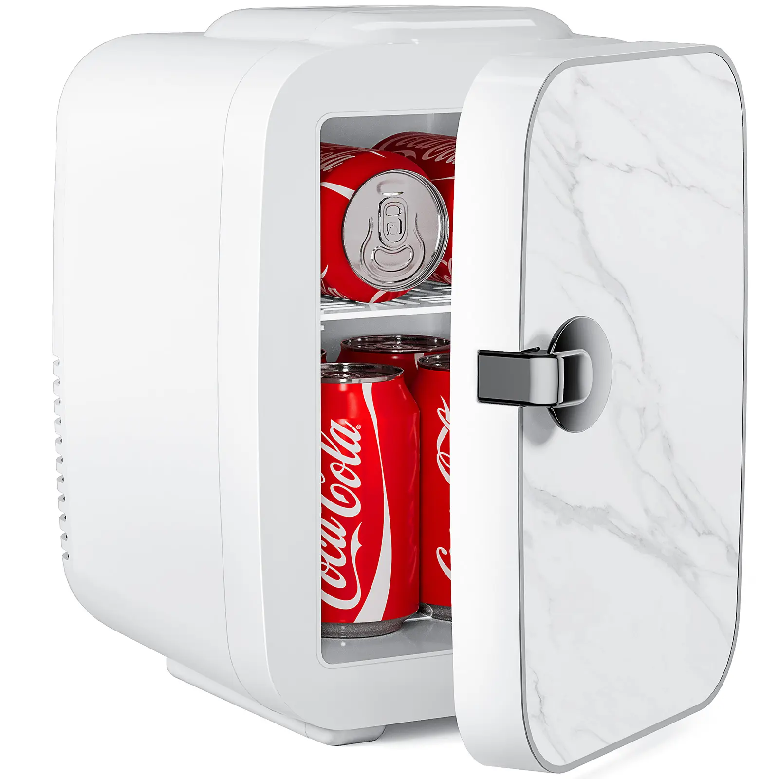 Sweetcrispy Multifunctional Compact Refrigerator - 4L/6-Can Storage, Quiet Mode, Flip Temp Control, Car Adapter, 0°C to 55°C Chill/Warmer, Cosmetic Fridge, Travel Fridge for Office Dorm Small Spaces