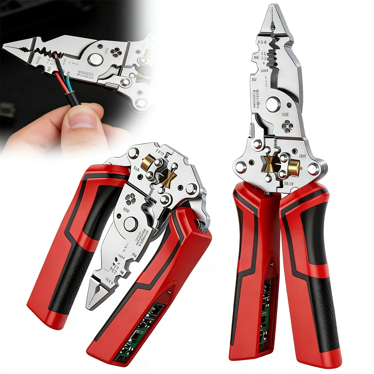 New 16-in-1 Folding Wire Stripper for Cutting and Pulling Wires, Voltage Testing Pliers, Cable Cutter, Suitable for Professional and Home Use