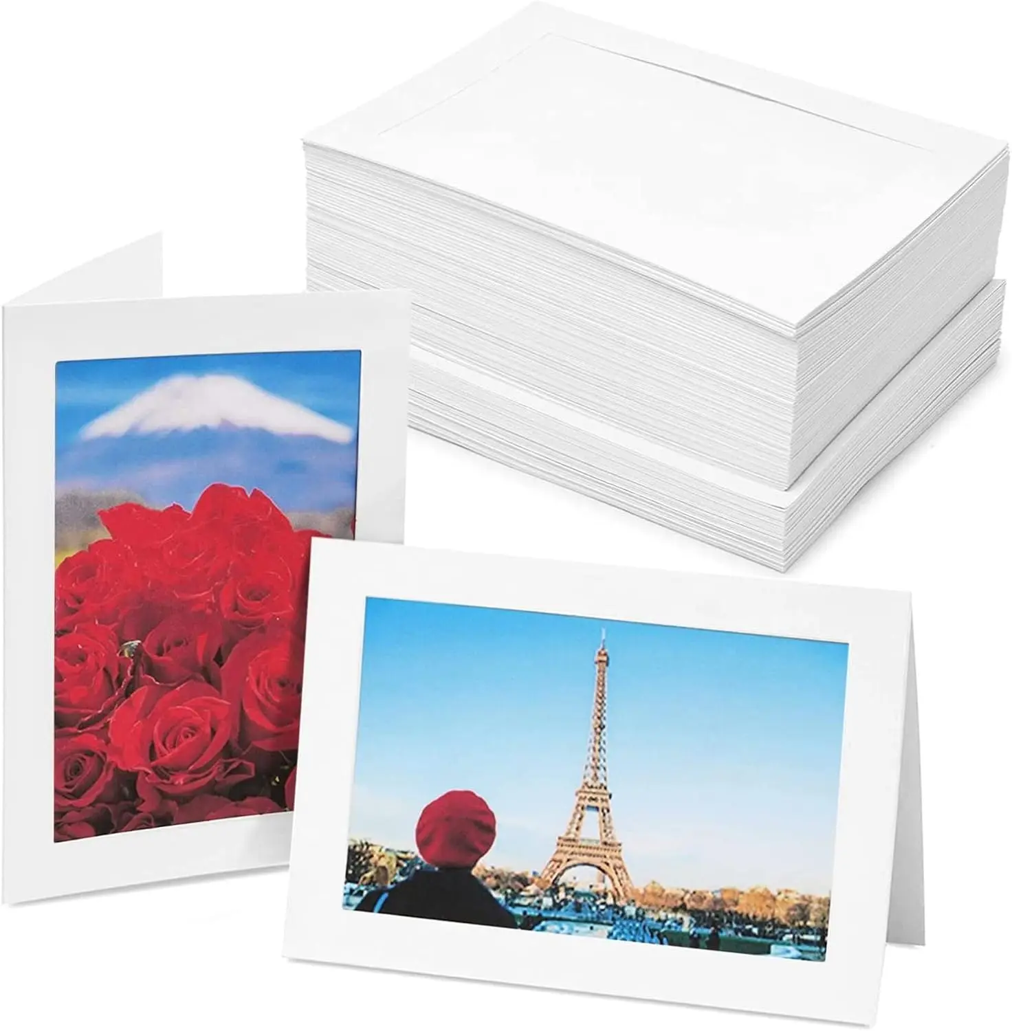 48 Pack Photo Frame Cards with Envelopes 4x6 - Paper Picture Frame for Photo Insert - Weddings, Graduations, Birthday, Anniversary