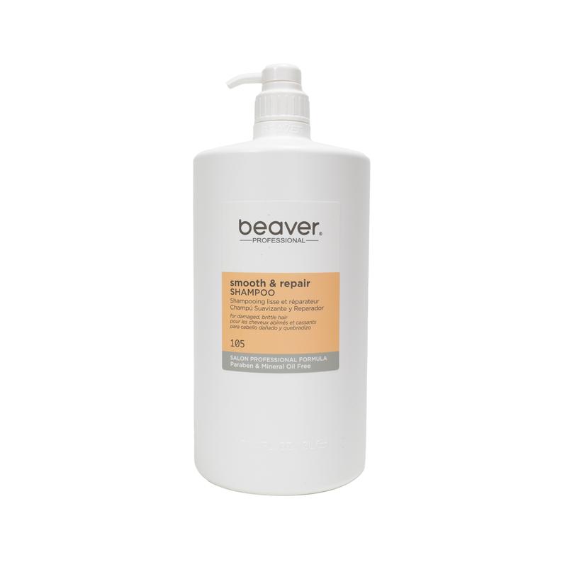 Beaver Smooth Repair Shampoo & Conditioner 3L Combo | Bulk Pack for the Family, Gentle, Repairs, Nourishes, Increases Bounciness & Shine, Haircare  | For Damaged & Weak Hair | Professional Salon Formula 16.9 oz Bottle based shampoo