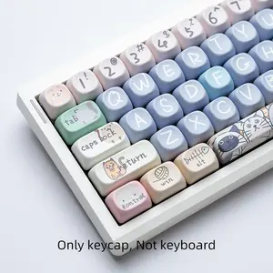 Cute Cartoon Cat & Mouse Pattern Keyboard Keycap, Creative 124 Key PBT Keycap, Keyboard Decorative Keycap, Keyboard Accessories, Keycap Unique
