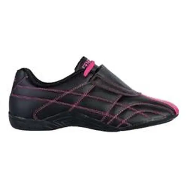 Century Lightfoot Martial Arts Shoe in Synthetic Leather, Lightweight & Breathable Training Shoe with Pivot Point, Black & Pink, Size 9