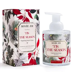 ROMIIE ZOI Christmas Foaming Hand Soap with Gift Box - 'Tis The Season, Infused with Holiday Floral Aroma - 500ml/ 16.8 fl. oz Jojoba Nail